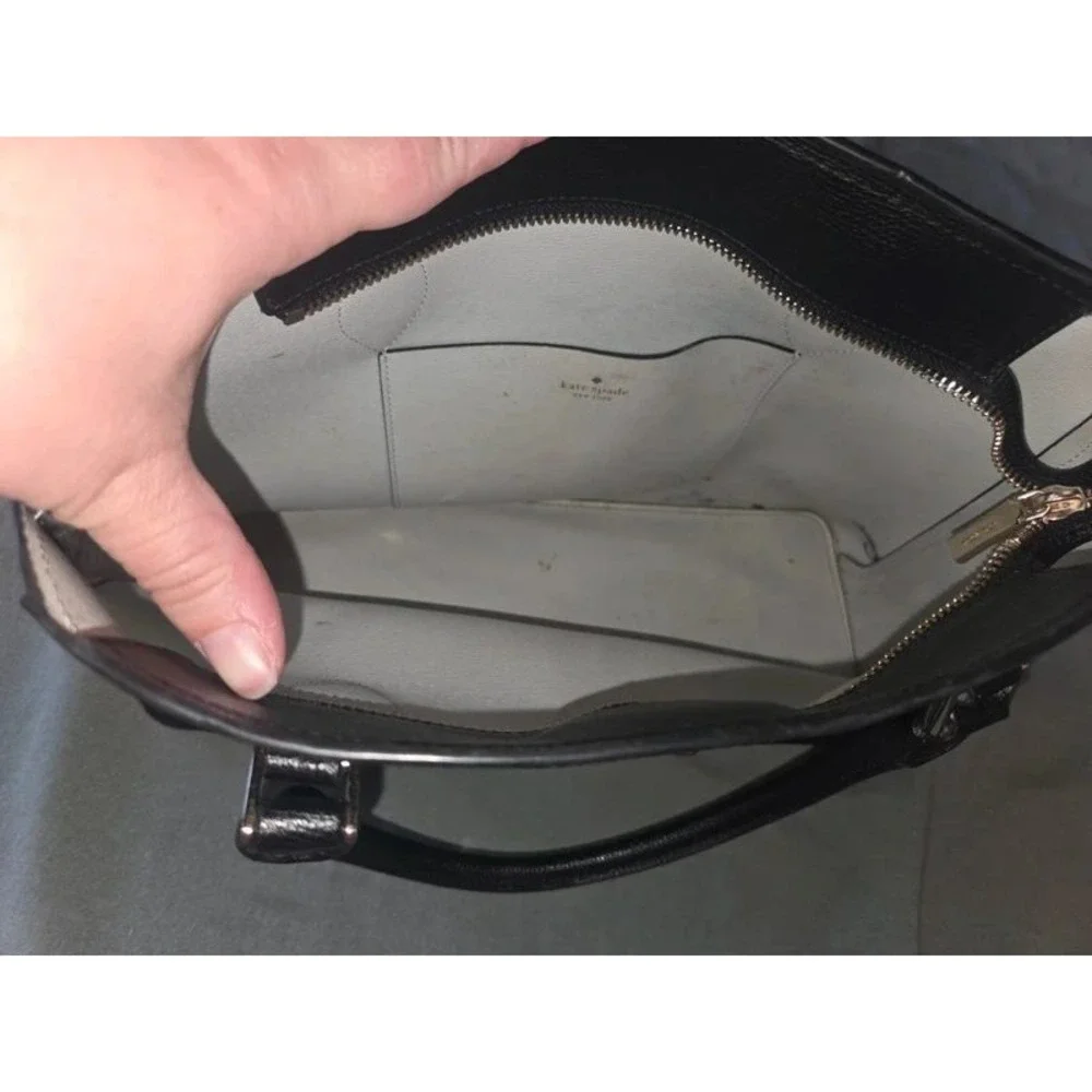 Kate Spade New York Black Pebbled Leather Satchel Crossbody Bag Gold Hardware